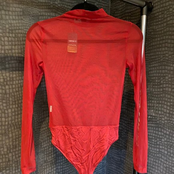 Burgundy Mesh bodysuit - Picture 2 of 2